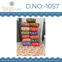 HONEY LACE Tissu crêpe naturel métallisé respirant de poids moyen en polyester/nylon, tricoté chaîne non tissé de haute qualité, pour accessoires