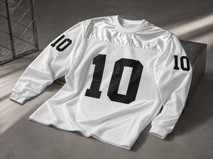 Unisex <b>White</b> Mesh Basketball Jersey custom numbers and logos Full Sleeve Loose Fit Breathable Sportswear Adult Size All Seasons - Product Image 2