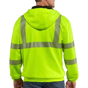Chaquetas con Capucha y Cremallera de Alta Calidad, Reflectantes y de Seguridad para Trabajo, para Hombres, de Manga Larga, para Construcción - Product Image 4