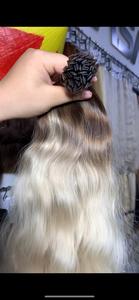 Vietnamien brut Premium Blonde Ombre Luxe Prix de gros Kératine Extension de cheveux humains Ondulés toutes couleurs - Product Image 2