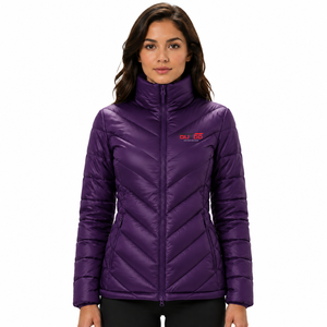 OUTDO Women's Purple <b>Quilted</b> Puffer <b>Jacket</b> Full Sleeve Stand Collar Zipper Closure Winter Wear Puffer <b>Jacket</b> for Women - Product Image 1