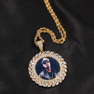 RAMDUT IMPEX Colgante Personalizable con Foto y Memoria, Moissanita, Chapado en Oro Rosa sobre Plata, Estilo Hiphop, Certificado GRA, para Fiesta - Product Image 3