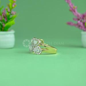 IGI Certified & VVS Clarity Round & Heart Shaped <b>Diamond</b> <b>Ring</b> in 18K Yellow Gold Fine <b>Diamond</b> Jewelry Classic Style for Womens - Product Image 2