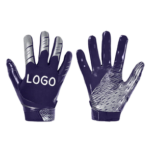 Gants de football personnalisés pour le football américain, avec logo d'équipe sur mesure, respirants, en polyester extensible, haute adhérence, pour les receveurs. - Product Image 5
