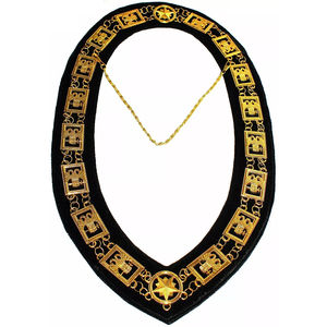 ปลอกคอทองคำพิธีกรรมสก็อตช์ 32 องศา ของสมาคมเมสัน  ผ้าคุณภาพสูง  ด้านหลังสีดำ  งานโลหะประณีต - Product Image 5