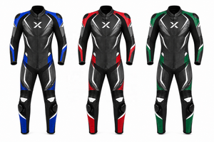Combinaison de moto en cuir une pièce X Signature Performance |   Noir Bleu Blanc |   Fabricant OEM ODM |   Qualité de conception haut de gamme | - Product Image 5