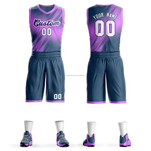 Uniforme de entrenamiento de baloncesto reversible para jóvenes Conjuntos de pantalones cortos de dos caras de nuevo estilo con técnica de sublimación - Product Image 5