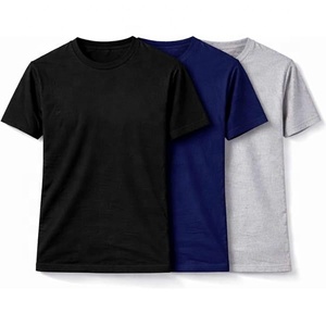 T-shirt en coton noir uni à manches courtes et col rond pour homme, coupe classique, logo formel sur le devant, tissu tricoté écologique - Product Image 4