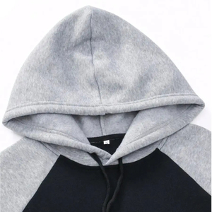 Sudadera con Capucha para Hombre INDEX, Manga Raglán, Color Sólido, Corte Ajustado, Informal, Otoñal, Tejida, Negra y Gris - Product Image 6