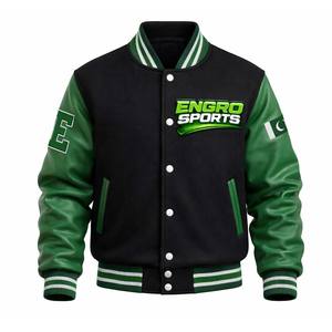 Veste de baseball personnalisée à imprimé floral sur le corps et les manches, logo brodé, streetwear haut de gamme. - Product Image 3