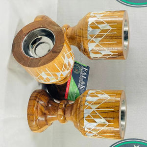 Brûleur d'encens arabe Mabkhara Bakhoor de qualité supérieure fabriqué à la main en bois et nacre pour Oud par FWE - Product Image 1