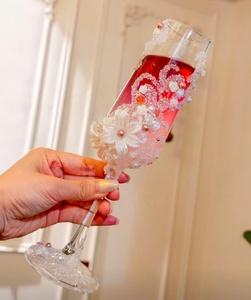 Flûte da Brindisi in Cristallo con Stelo Lungo <span class=keywords><strong>e</strong></span> Logo Personalizzato, Eleganti Calici da Champagne per Matrimoni, Anniversari <span class=keywords><strong>e</strong></span> Compleanni - Product Image 6