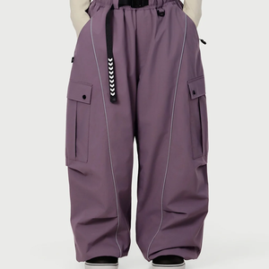 Customized Purple Wholesale High Quality Men's <b>Ski</b> Pants Outdoor Windproof Warm fleece lining waterproof Men's <b>Ski</b> baggy Pants - Product Image 1