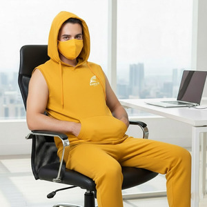 Hoodies sans manches pour hommes OEM, best-sellers, légers, pour la musculation, en coton mélangé, basiques - Product Image 4