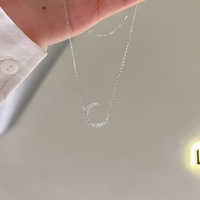 Collier tendance en argent sterling 925 avec chaîne à maillons et pendentif croissant en moissanite couleur D VVS1 pour femme, bijoux fins pour usage quotidien