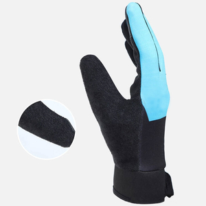 Gants de course à doigts entiers, noirs et bleus, en PU, antidérapants, pour activités de plein air, unisexes, fermeture auto-agrippante - Product Image 1