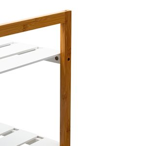 Étagère à chaussures empilable Sonora Bamboo à 4 niveaux pour 12 paires, blanc - Product Image 5