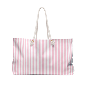 Bolsa de Viaje de Fin de Semana a Rayas Rosa y Blanca, Bolso de Playa, Bolso de Mano para Vacaciones, Gran Capacidad, Bolso de Mano para Mujer, Regalo - Product Image 2