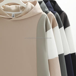 Sweat-shirt à capuche personnalisé OEM pour homme, couleur contrastée, lourd, épaules tombantes, en molleton 100% coton, sweat-shirt vierge pour femme - Product Image 2