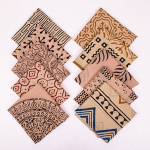 Meilleur ensemble de bandanas d'été bohèmes en coton écologique respirant 21"X21" style Bagru imprimé naturel pour femmes et animaux de compagnie - Product Image 2