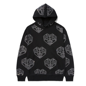 Sweat à capuche pour homme de haute qualité, respirant, écologique, streetwear, avec logo personnalisé, strass, sweat à capuche épais personnalisé avec strass - Product Image 2