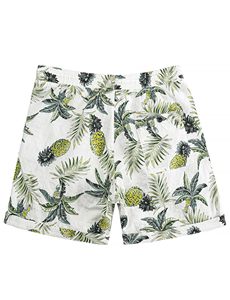 Shorts pour hommes à cordon de serrage, imprimé abstrait, taille élastique, pour la plage, l'été, les vacances, coloré, léger, blanc, haut de gamme, pour la natation et la plage - Product Image 6