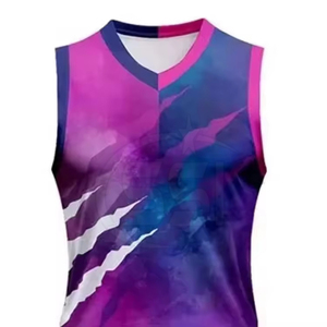 Ensemble d'uniformes de basketball 2026 – Impression par transfert thermique, couleurs personnalisées, dégradé violet-bleu, motif griffe, polyester respirant, pour hommes - Product Image 3