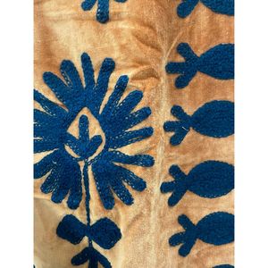 Hand Embroidered <b>Velvet</b> Cotton Jacket <b>Women</b> Full Sleeve Mandarin Collar Winter Bohemian Heart Pattern <b>Coat</b> - Product Image 3
