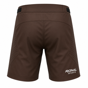 กางเกงขาสั้นผู้ชาย RONAL SPORTS สีน้ำตาล แห้งเร็ว ทรงปกติ พิมพ์ลายโลโก้ด้วยความร้อน ด้านขวาของขา ความยาวขาสั้น ผลิตจากโพลีเอสเตอร์ - Product Image 2