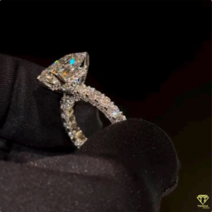 Classic Radiant Cut Moissanite <b>Diamond</b> <b>Ring</b> 925 Sterling Silver Elegant Bridal Jewelry - Product Image 5