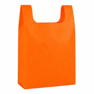 Bolsa de Transporte Ecológica Premium Naranja, Tipo U, No Tejida, Resistente, para Compras, Suministro de Fábrica, Bolsa Promocional - Product Image 1