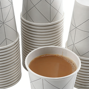 Gobelets en papier jetables de qualité alimentaire en gros, 4oz, 8oz, 10oz, 12oz, 16oz, imprimés sur mesure pour l'eau minérale avec couvercles assortis - Product Image 3