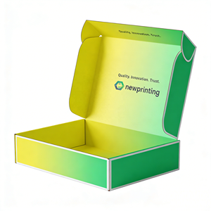 Boîte pliante professionnelle en papier kraft naturel écologique personnalisée pour l'expédition, avec revêtement UV et gaufrage - Product Image 1