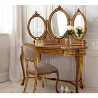 Damietta Antique Sets Coiffeuse avec trois miroirs Ensemble de meubles de chambre