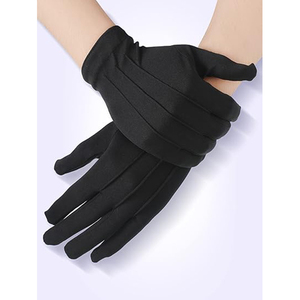 Gants d'inspection en microfibre blancs et noirs, sans poussière, pour le nettoyage et le polissage de bijoux, en gros, à bas prix, disponibles en stock - Product Image 5