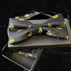 Nœud Papillon Réglable en Satin Noir Uni pour Franc-Maçonnerie, Accessoire de Cérémonie Formelle Personnalisé OEM pour Loge et Fraternité - Product Image 2