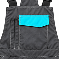 Salopette de charpentier en coton respirant avec genouillères renforcées, poches latérales et rangement pour outils sur la poitrine – Vêtement de travail durable pour atelier