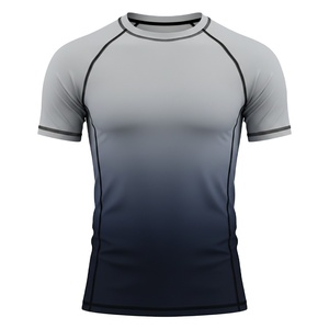 Customized Trending Heat-Transfer Printed Short Rash Guard <b>Shirt</b> <b>Men</b> Women MMA BJJ Training Durable <b>Compression</b> Eco-Friendly - Product Image 1