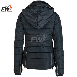 Chaqueta acolchada de algodón con capucha para hombre, estilo nuevo de invierno, negra, cortavientos, holgada, gruesa; Chaqueta cortavientos con cremallera para mujer. - Product Image 3