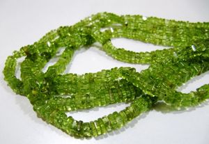Peridoto Verde Natural, Corte Heishi, Tamaño 3-4mm, Cuentas de Piedras Preciosas de Alta Calidad, Longitud 14-15 Pulgadas - Product Image 3