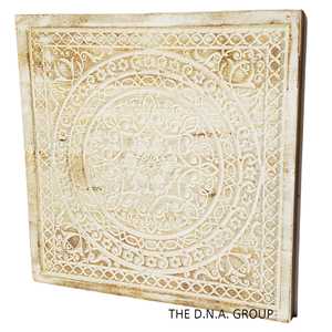 Fleur blanche modèle 1 décoration murale en bois panneau en bois élégant pour la décoration intérieure - Product Image 2