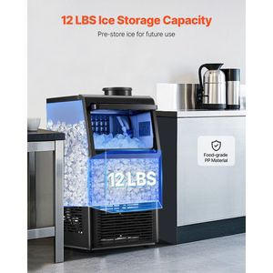 Macchina per il Ghiaccio Professionale da 70 libbre/24H con Capacità di Stoccaggio di 12 libbre, 36 Cubetti di Ghiaccio, 15 Minuti di Produzione, Display Digitale a LED - Product Image 3