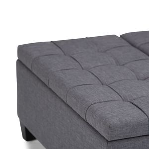 Tavolino da Caffè Harrison Grigio Ardesia con Contenitore, Sgabelli e Pouf Eleganti - Product Image 4