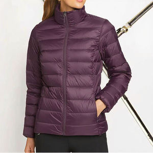 Women's Zipper Closure High Quality Polyester/Nylon Knitted Embroidery Breathable Quilted Design Winter Puffer <b>Jacket</b> OEM - Product Image 1