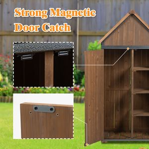 Armadio da Esterno con Telaio in Metallo 82 cm (L) x 53 cm (L) x 170 cm (A) - Casetta Porta Attrezzi da Giardino per Cortile, Patio e Prato - Product Image 4