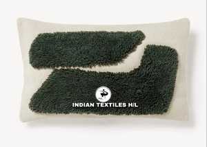 Tufted Boho Wool <b>Pillow</b> Cover By Indian Textiles H/L Handwoven Decorative <b>Throw</b> <b>Pillow</b> Luxury Boho <b>Pillow</b> - Product Image 4