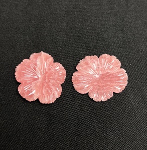 Cuarzo Rosa Natural al por Mayor, Flor Tallada a Mano, Gema Suelta, Cabujón Floral para Anillos, Colgantes, Pendientes y Joyería - Product Image 4