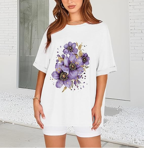 T-shirt pour femme de haute qualité, 100% coton, respirant, épais, surdimensionné, imprimé sur mesure, décontracté, pour la saison printanière - Product Image 1