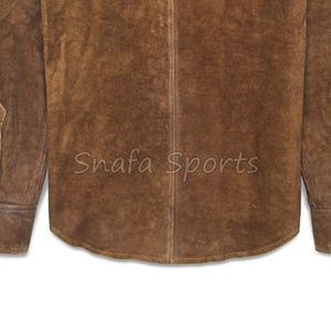 Nuevas Camisas de Cuero Genuino para Hombre, Moda Premium, Venta al Por Mayor, Camisa de Cuero de Gamuza Auténtica, Diseño Transpirable Personalizable - Product Image 6