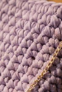 Hermosa Mini Bolsa de Cadena – Bolso Lavanda Trenzado Hecho a Mano con Perlas y Dos Correas, Bolso de Hombro Boho de Cordón de Algodón Tejido - Product Image 4